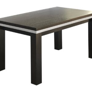 Table rectangulaire à rayures argentées